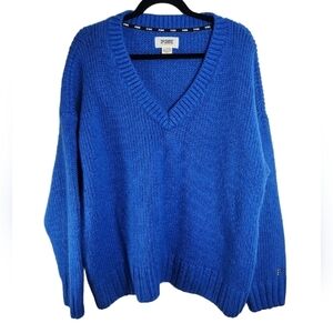 Victoria's Secret Pink Blue Thick Knit Sweater Womens Large